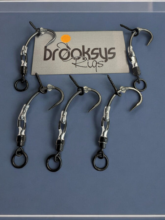 🎣 Brooksys Bare Ronnie Rigs – Hand-Tied Carp Fishing Rigs (Pack of 5)